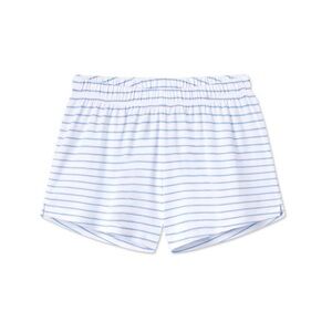 LAKE - Pima Crew Shorts in Striped Baltic Blue